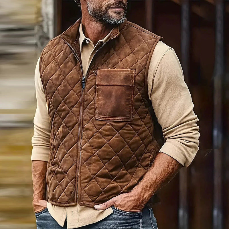 Herren Casual-Weste mit Rautenmuster