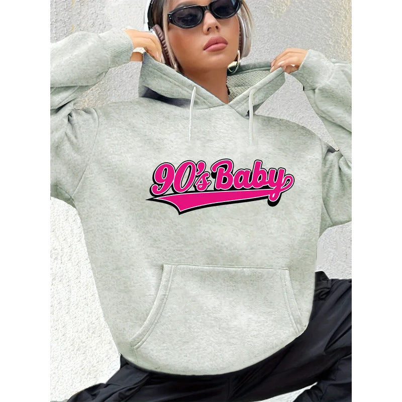 Sweatshirt mit Baby Letter-Print und Kapuze
