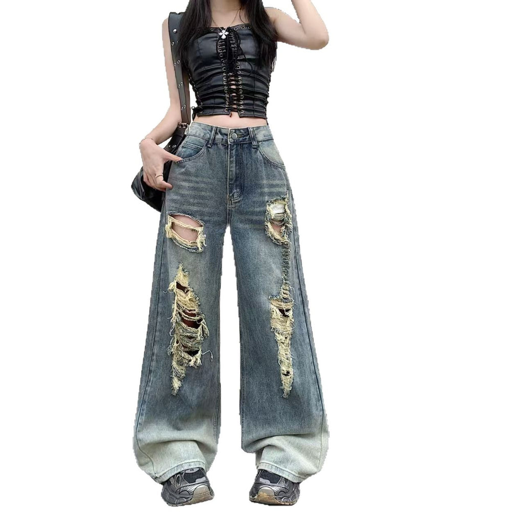 Ripped Denim Jeans im Vintage-Look