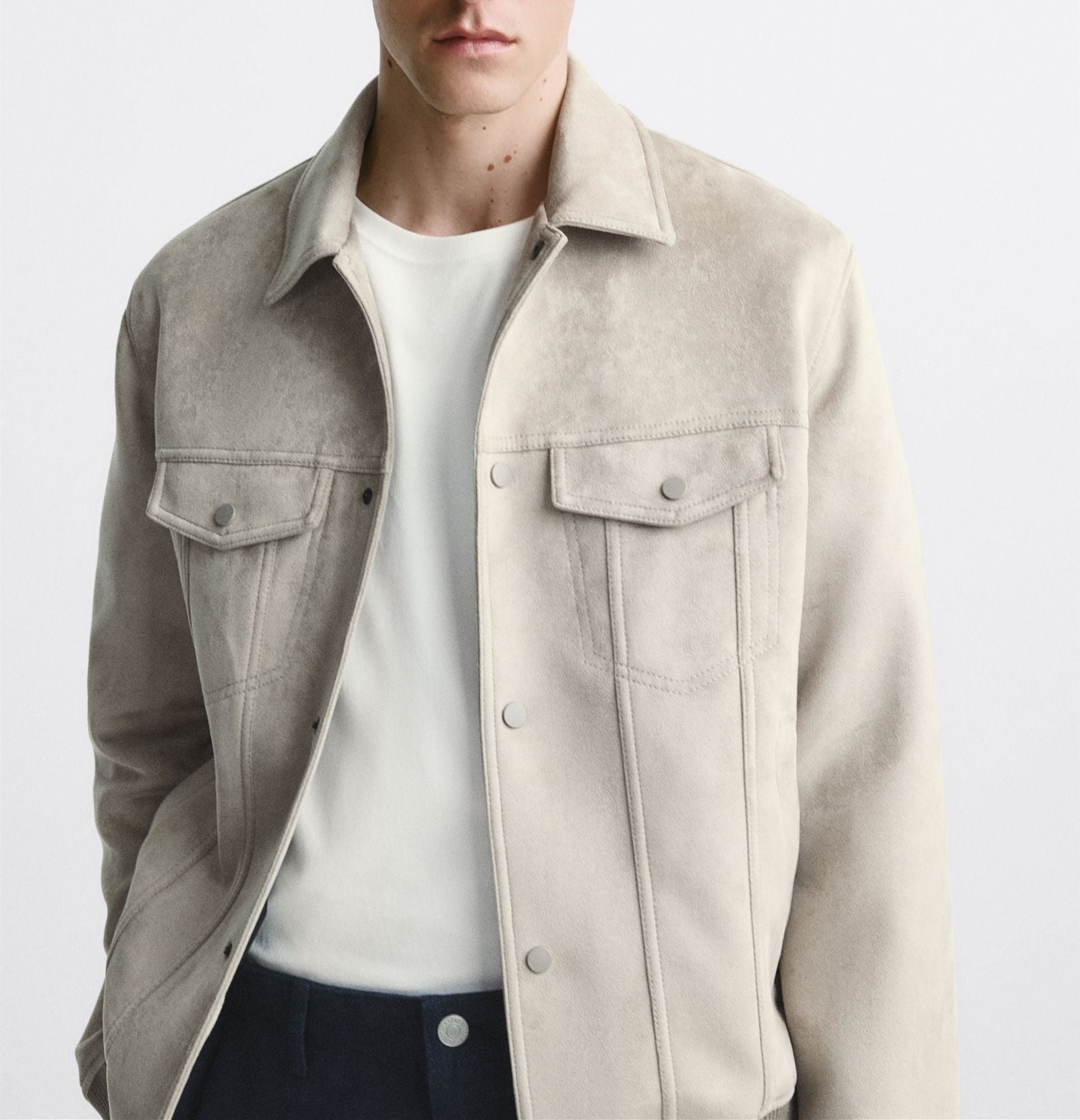 Herren Lederimitat Reversjacke