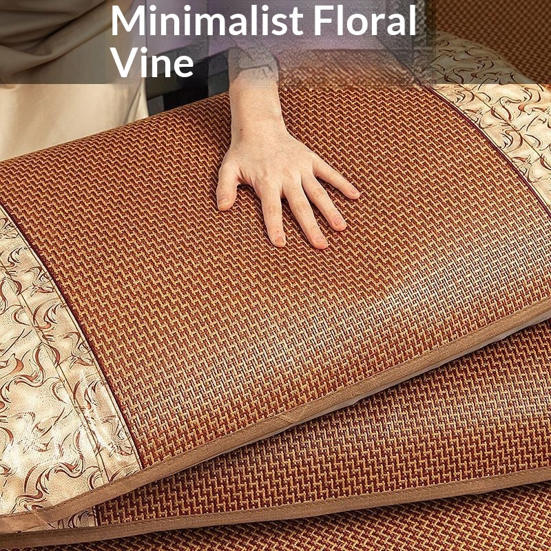 Rattanmatte und Eisseiden-Kissenbezug – Bild 3 | LuxeStyle