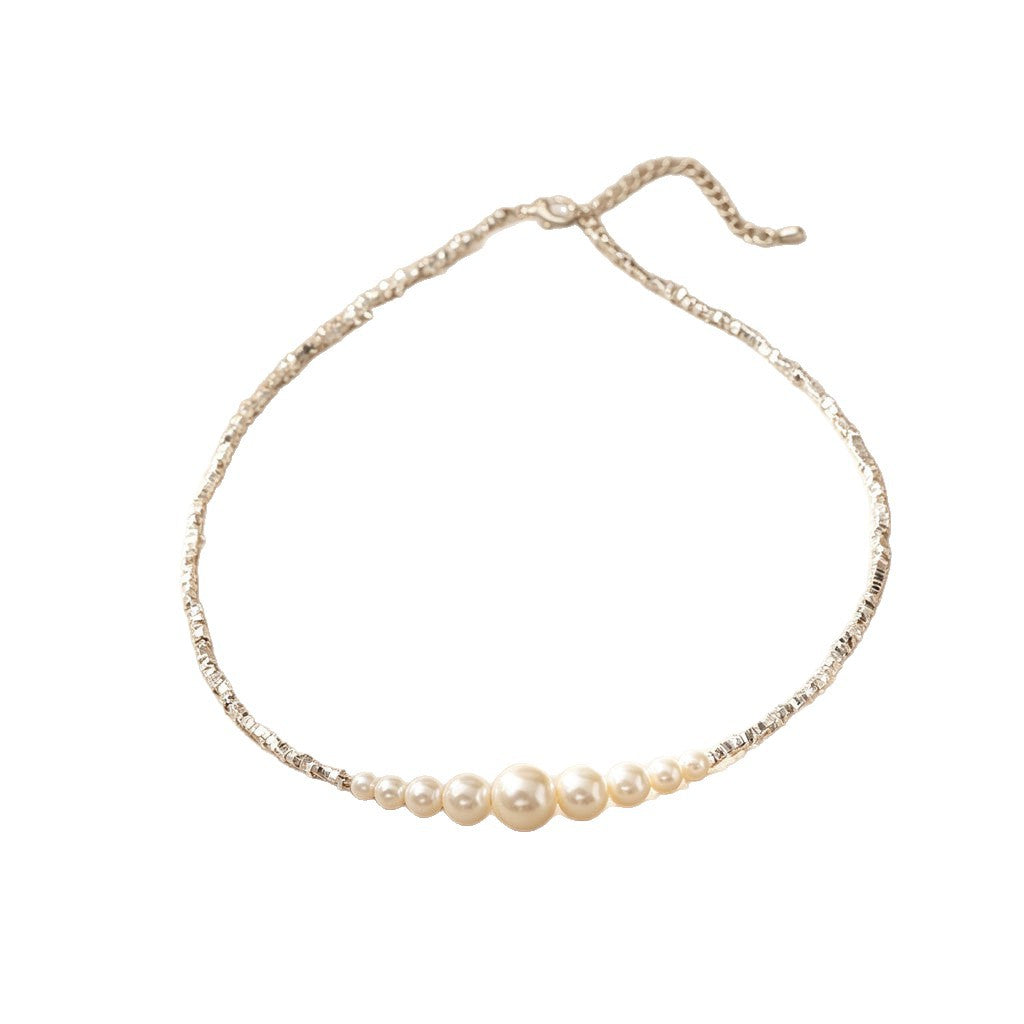 Silbernes Perlen-Armband · filigran
