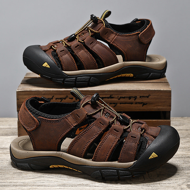 Herren-Strandsandalen aus Leder