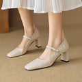 Retro Mary Jane Pumps aus Schafsleder