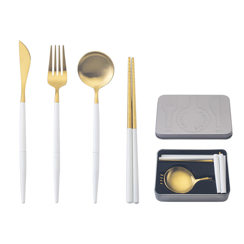 Tragbares Besteck-Set aus Edelstahl | LuxeStyle