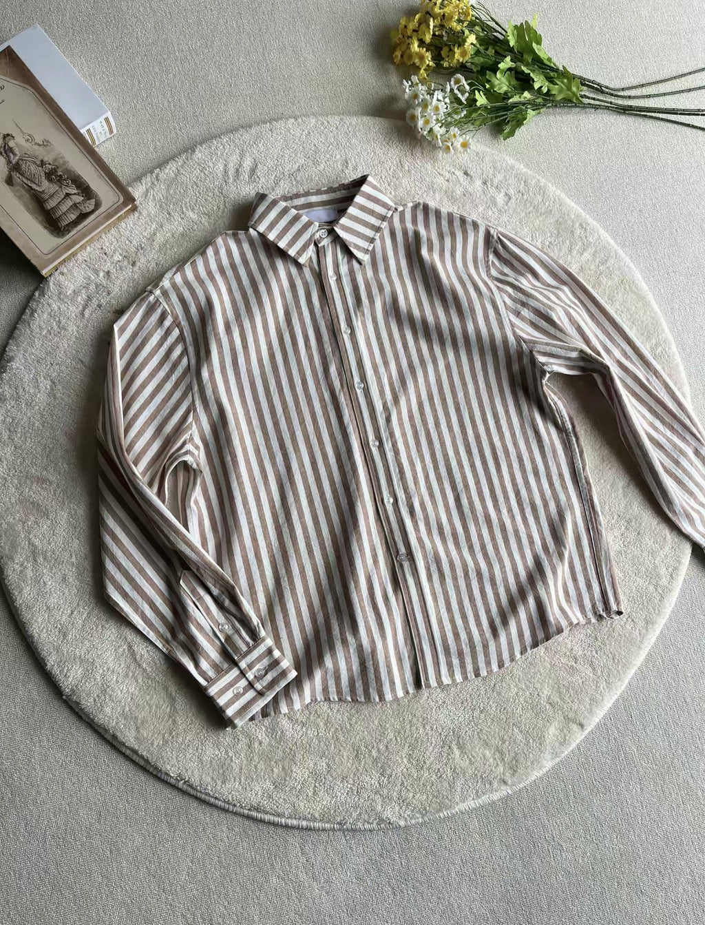 Gestreiftes Baumwoll-Hemd im Retro-Look