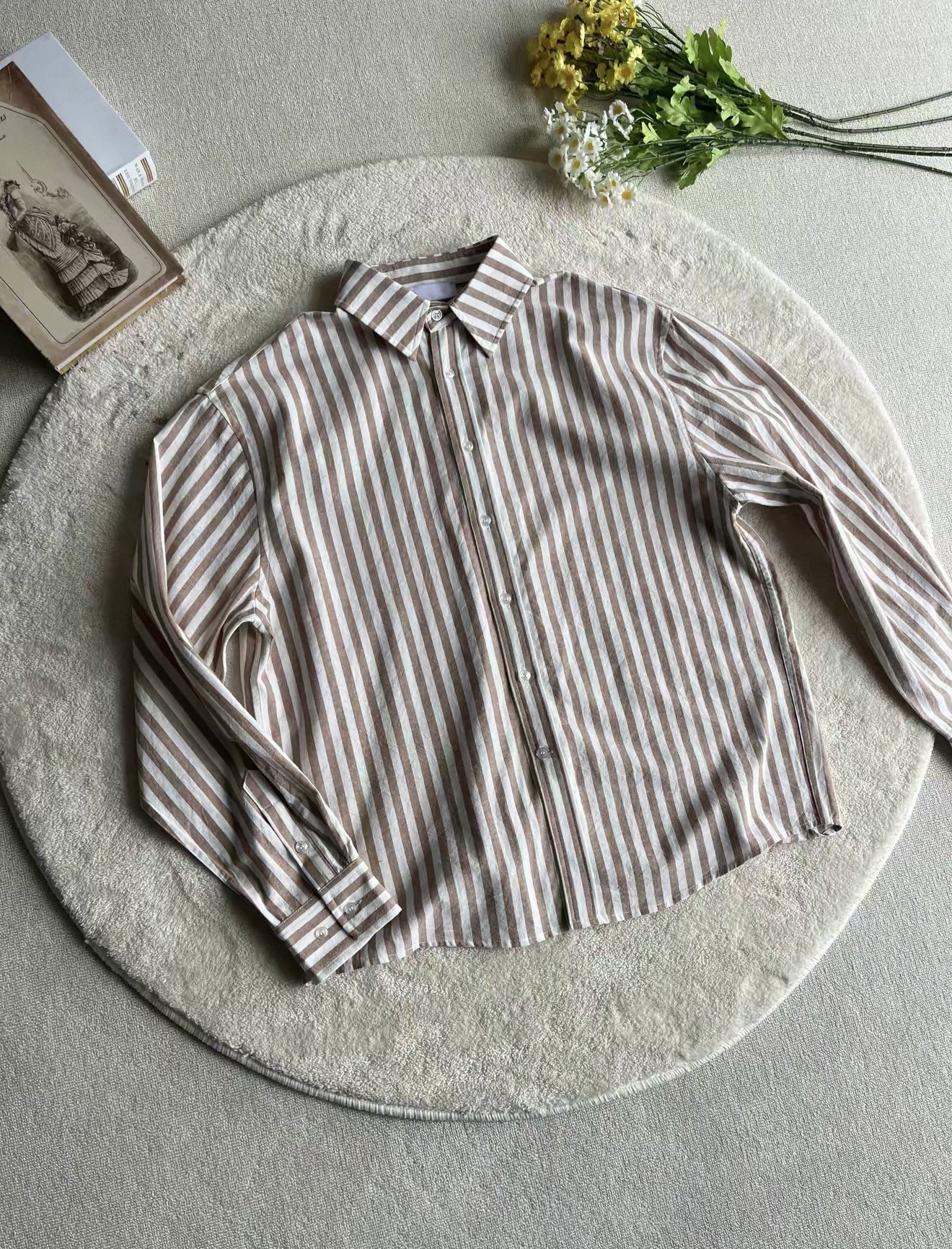 Gestreiftes Baumwoll-Hemd im Retro-Look