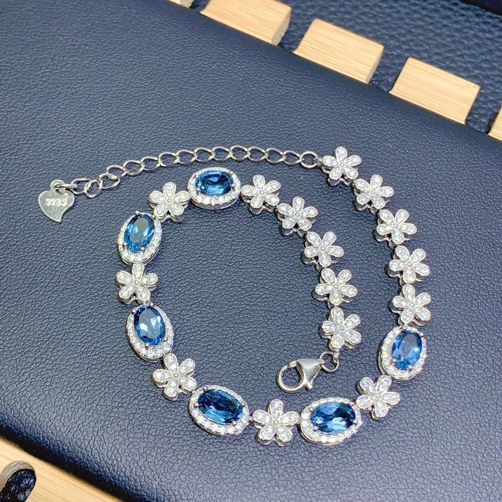 S925 Silberarmband mit natürlichem Topas – Bild 6 | LuxeStyle