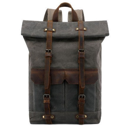 Vintage Rucksack aus Pferdeleder und Canvas