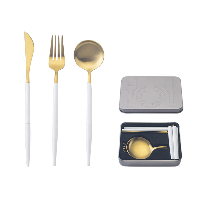 Tragbares Besteck-Set aus Edelstahl – Bild 9 | LuxeStyle