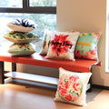 Samt bestickter Kissenbezug mit Druck | LuxeStyle