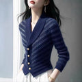 Gestreifter Strick-Cardigan