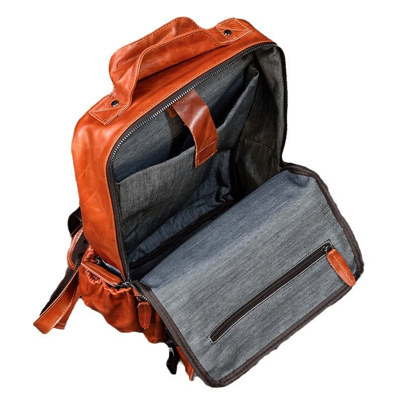 Rindsleder-Flip Schultertasche grosse Kapazität – Bild 5 | LuxeStyle