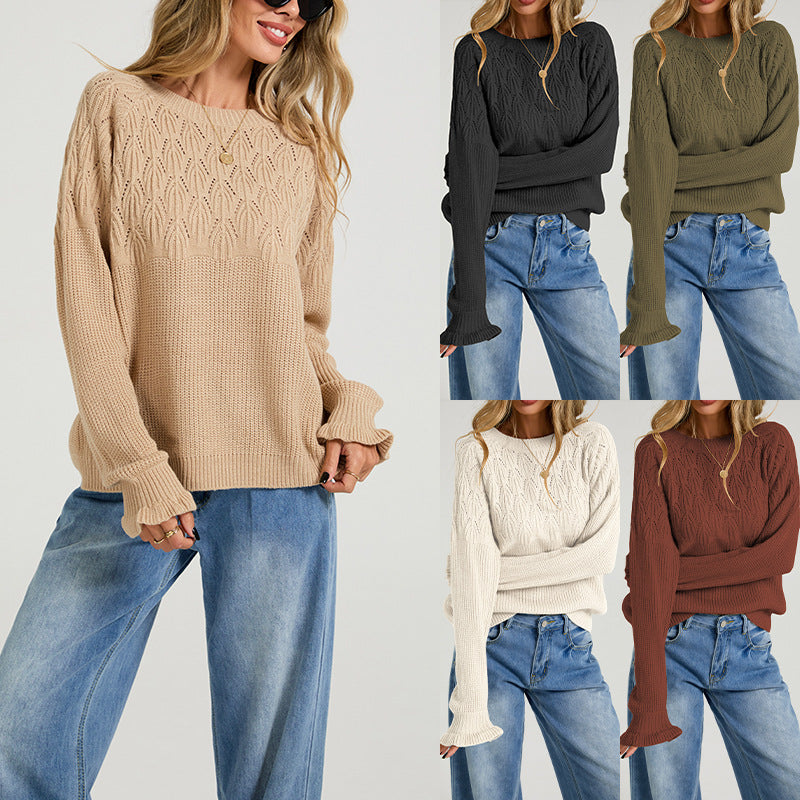 Vielseitiger Damen Pullover mit Rundhalsausschnitt – Bild 3 | LuxeStyle
