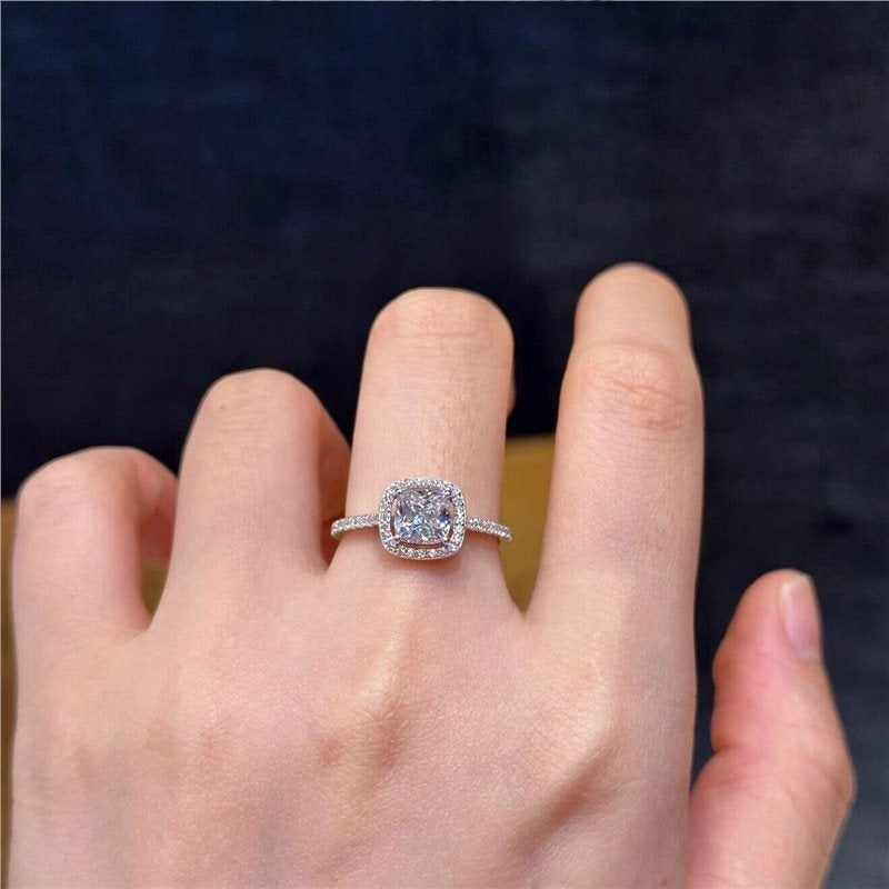 Diamant-Würfelzucker Ring für Damen
