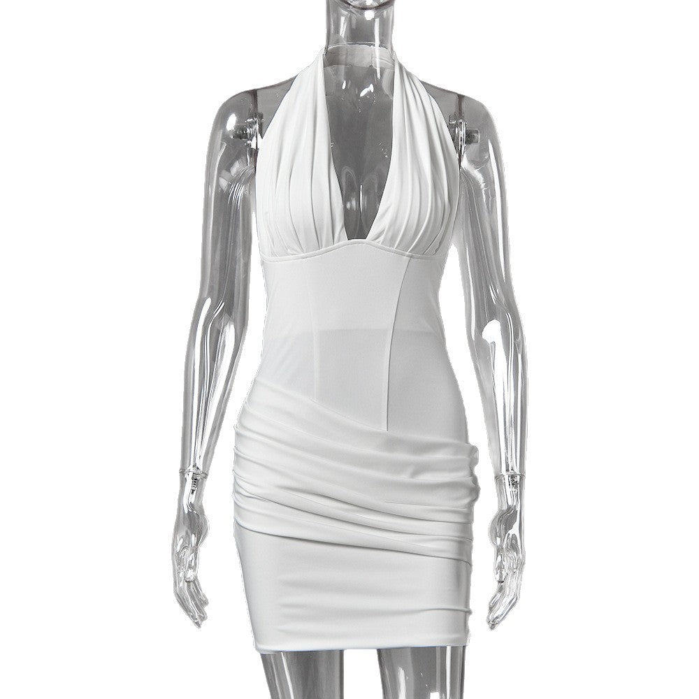 Neckholder Minikleid mit V-Ausschnitt