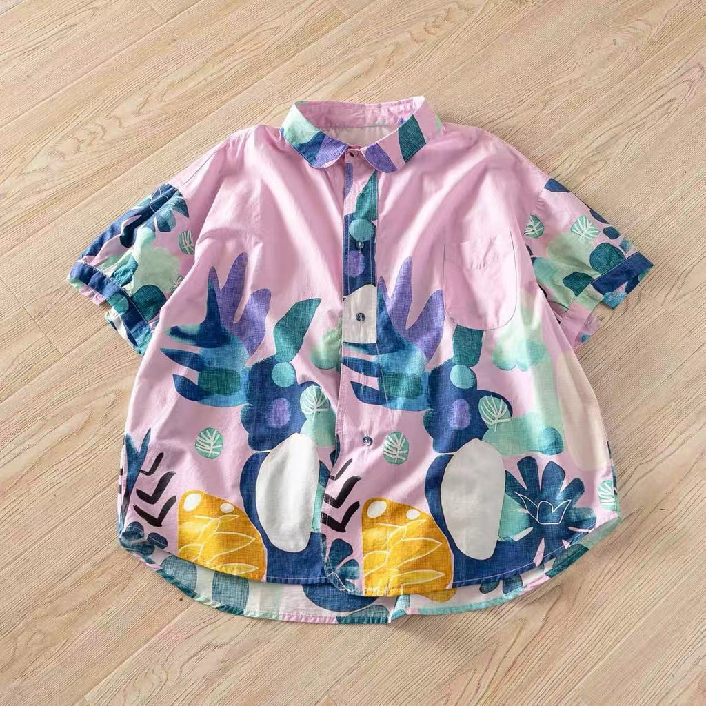Damen Kurzarmhemd mit Print und Revers – Bild 9 | LuxeStyle