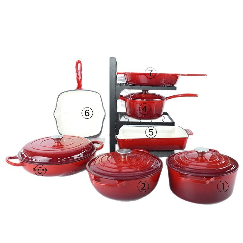 7-teiliges Kochgeschirr-Set aus Gusseisen-Emaille · 7 Stück – Bild 11 | LuxeStyle
