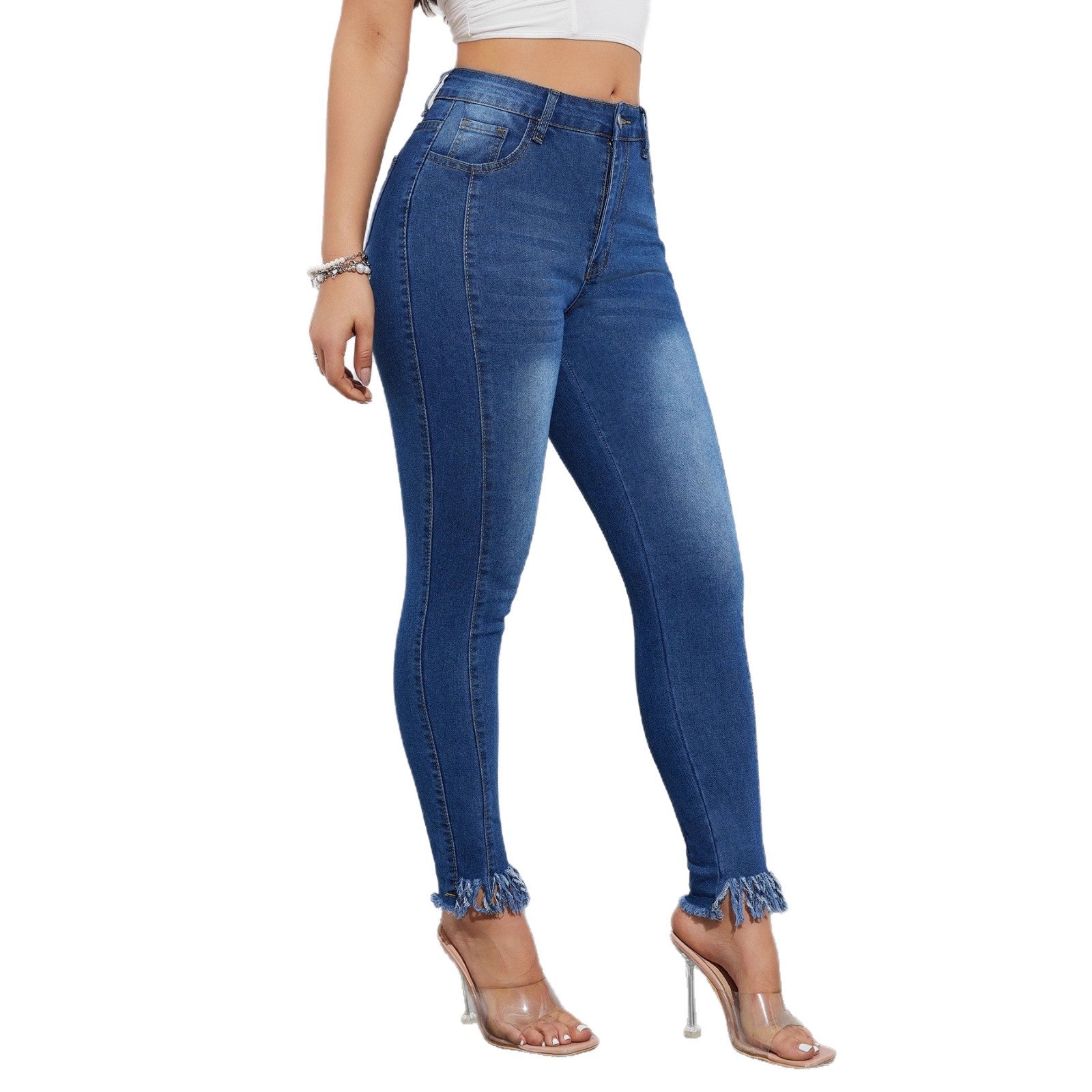 Dunkelblaue Stretch-Hosen