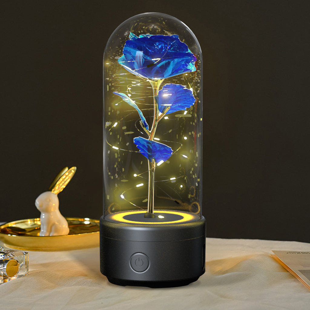 LED Rose mit Bluetooth-Speaker im Glas