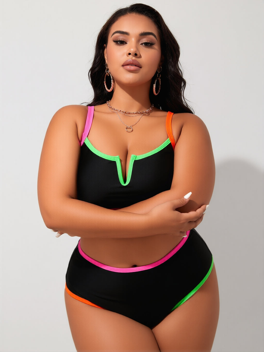 Eleganter Damen-Tankini mit hohem Hals