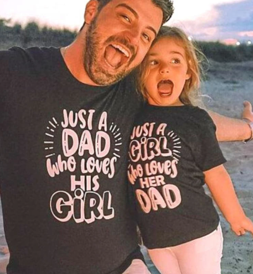 Partnerlook T-Shirt "Just A Dad Who Loves His Girl"