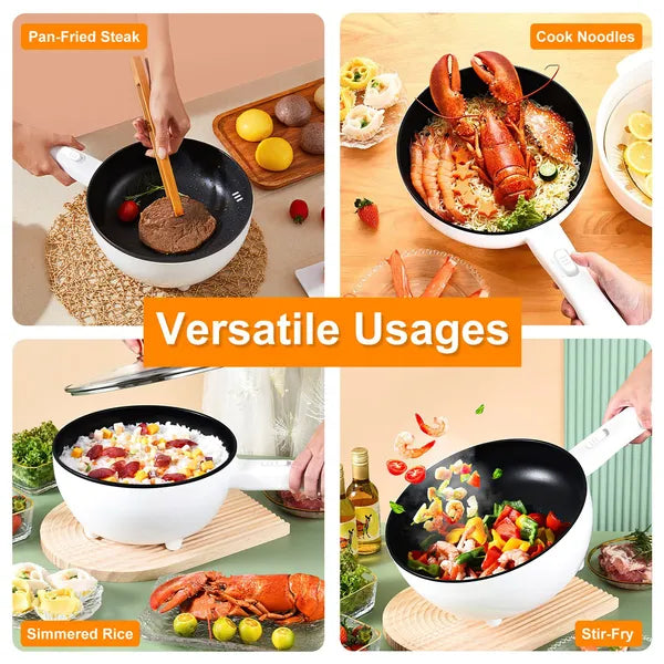 Elektrischer Hot Pot mit Antihaftpfanne & Dampfgarer – Ansicht 3