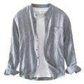 Schlanke Langarm-Herrenbluse mit Streifen