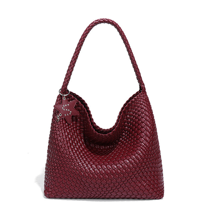 Handgewobene Schultertasche im lässigen Design