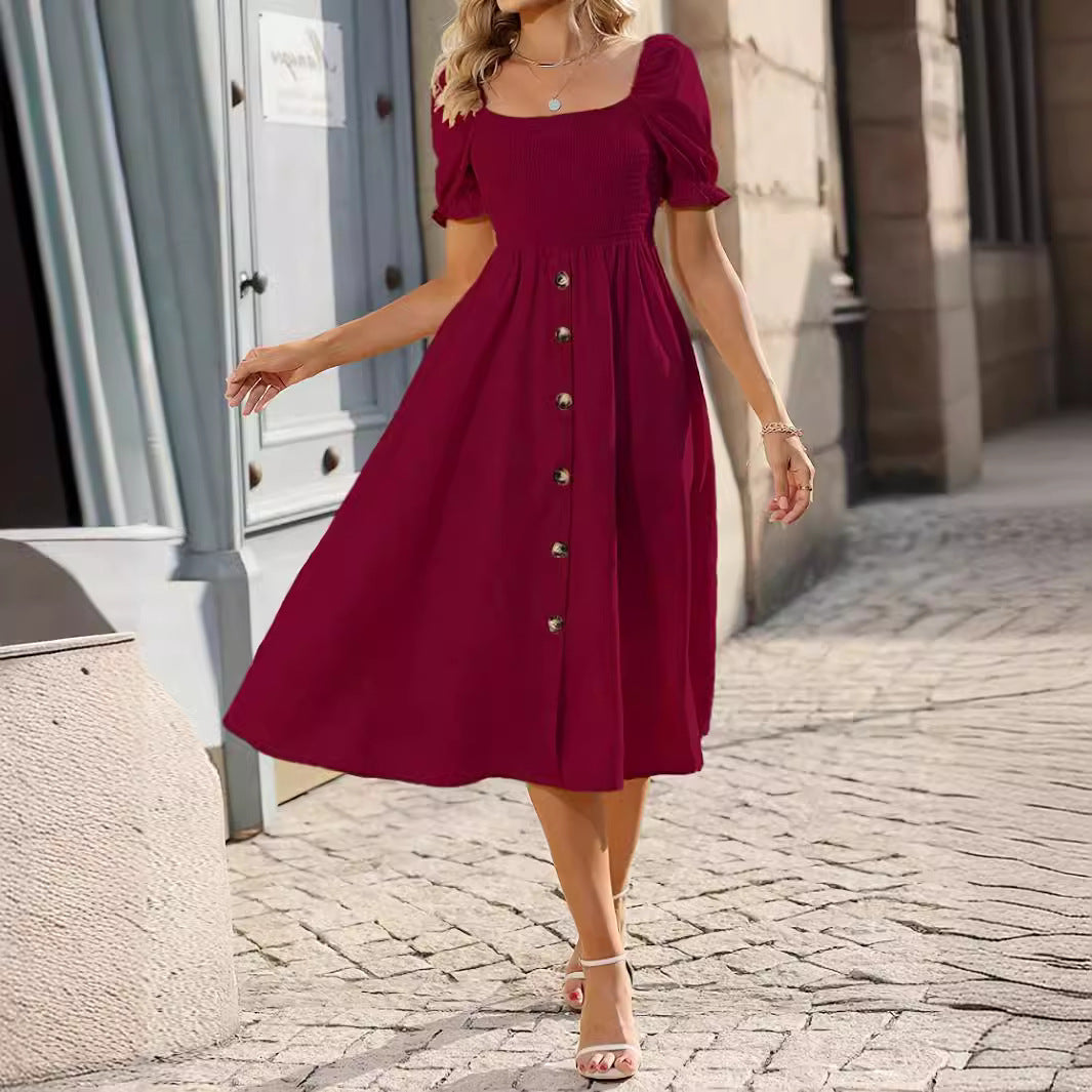 Damen-Plisseekleid mit eckigem Ausschnitt – Bild 5 | LuxeStyle