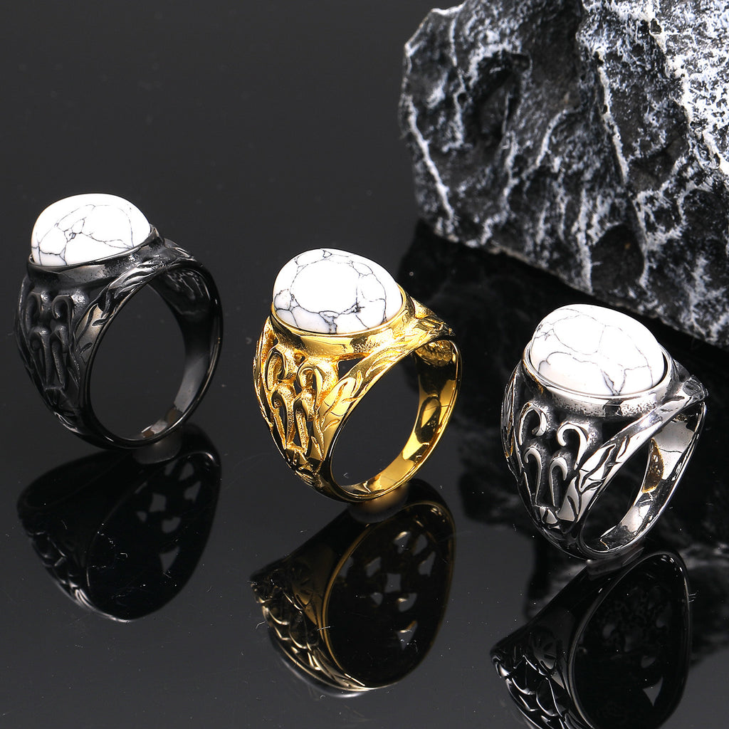 Siegelring Marmor · Gold-Optik