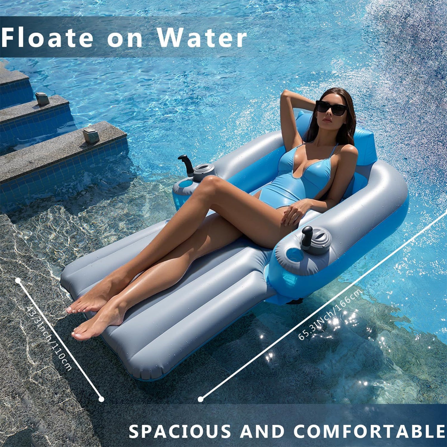 Aufblasbare Schwimmplattform mit Motor