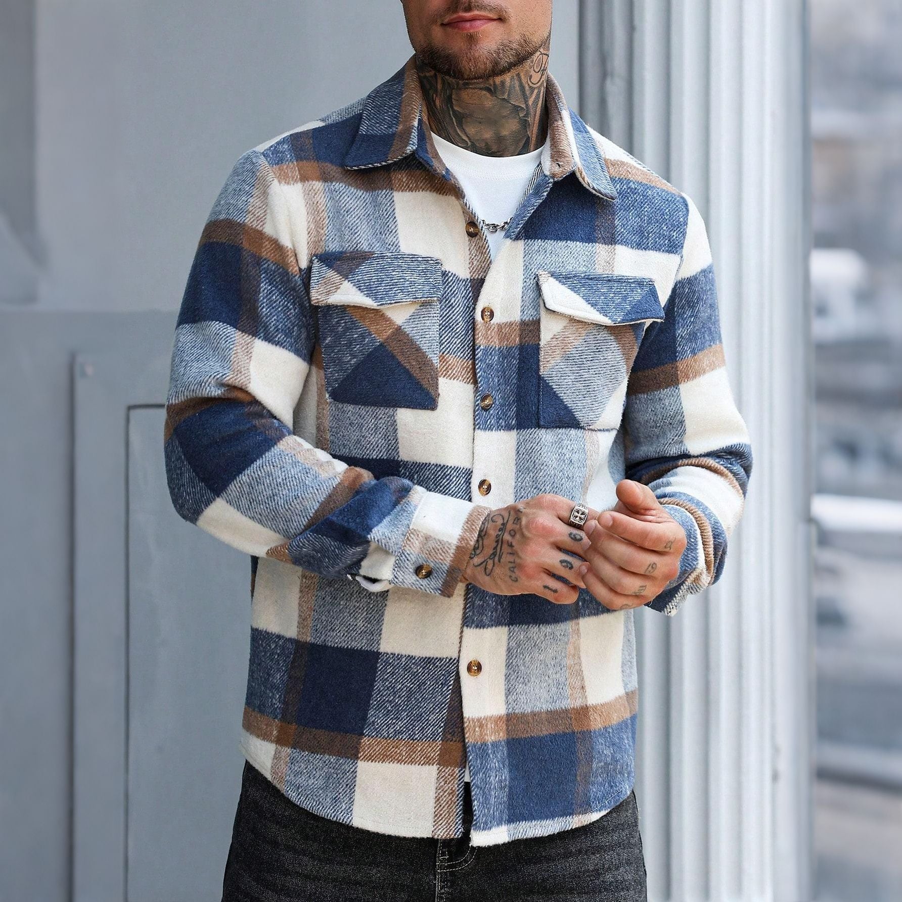 Casual Karo-Hemdjacke
