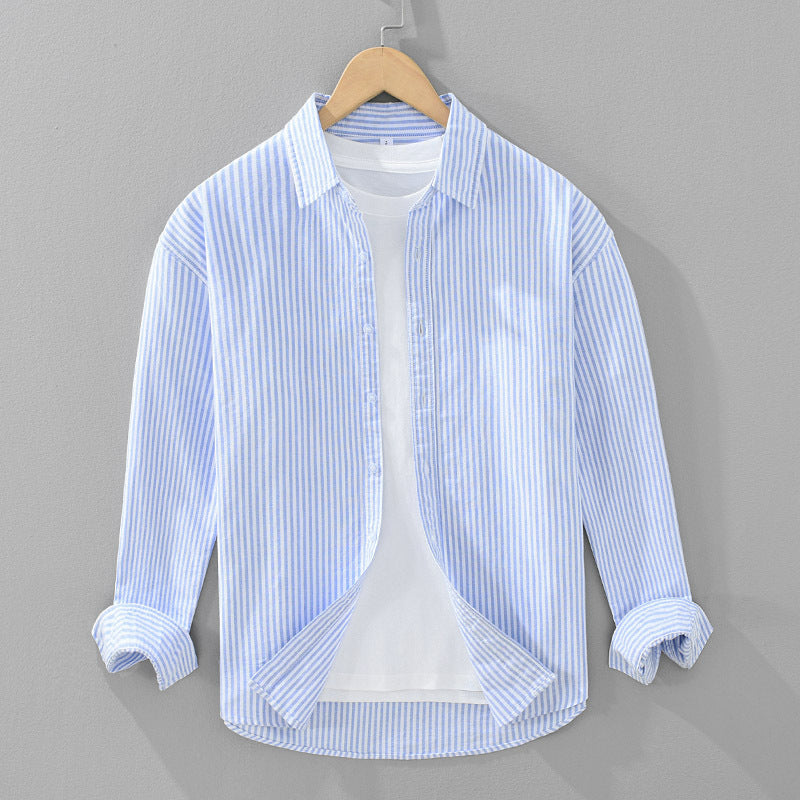 Lässiges Langarmshirt mit vertikalen Streifen für Herren – Bild 4 | LuxeStyle