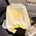 Strickpullover mit Schmetterlingsmuster