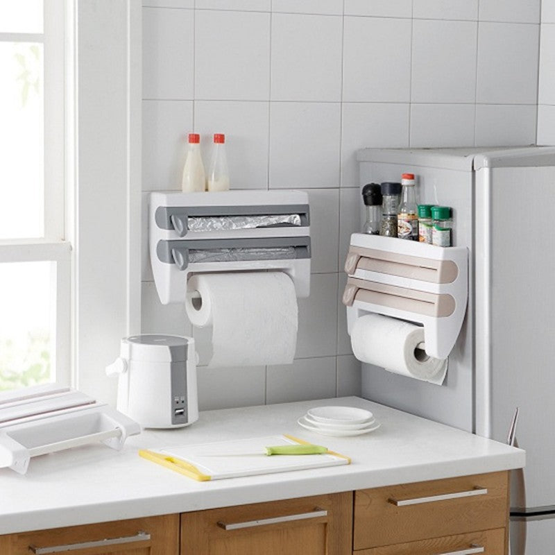 4-in-1 Küchenrollenhalter mit Folienabroller
