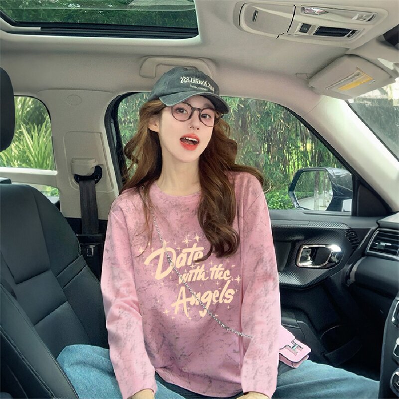Retro Tie-Dye Langarmshirt
