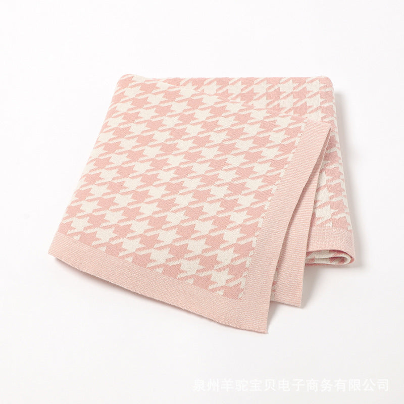 Hahnentritt Jacquard Babydecke mit langen Ärmeln · 100 × 80 cm | LuxeStyle