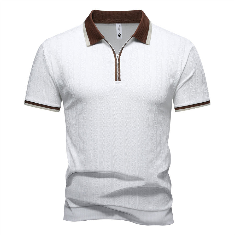Polo-Shirt mit Reissverschluss und Streifen – Bild 4 | LuxeStyle