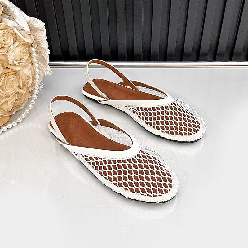 Mesh-Sandalen mit runder Zehenkappe