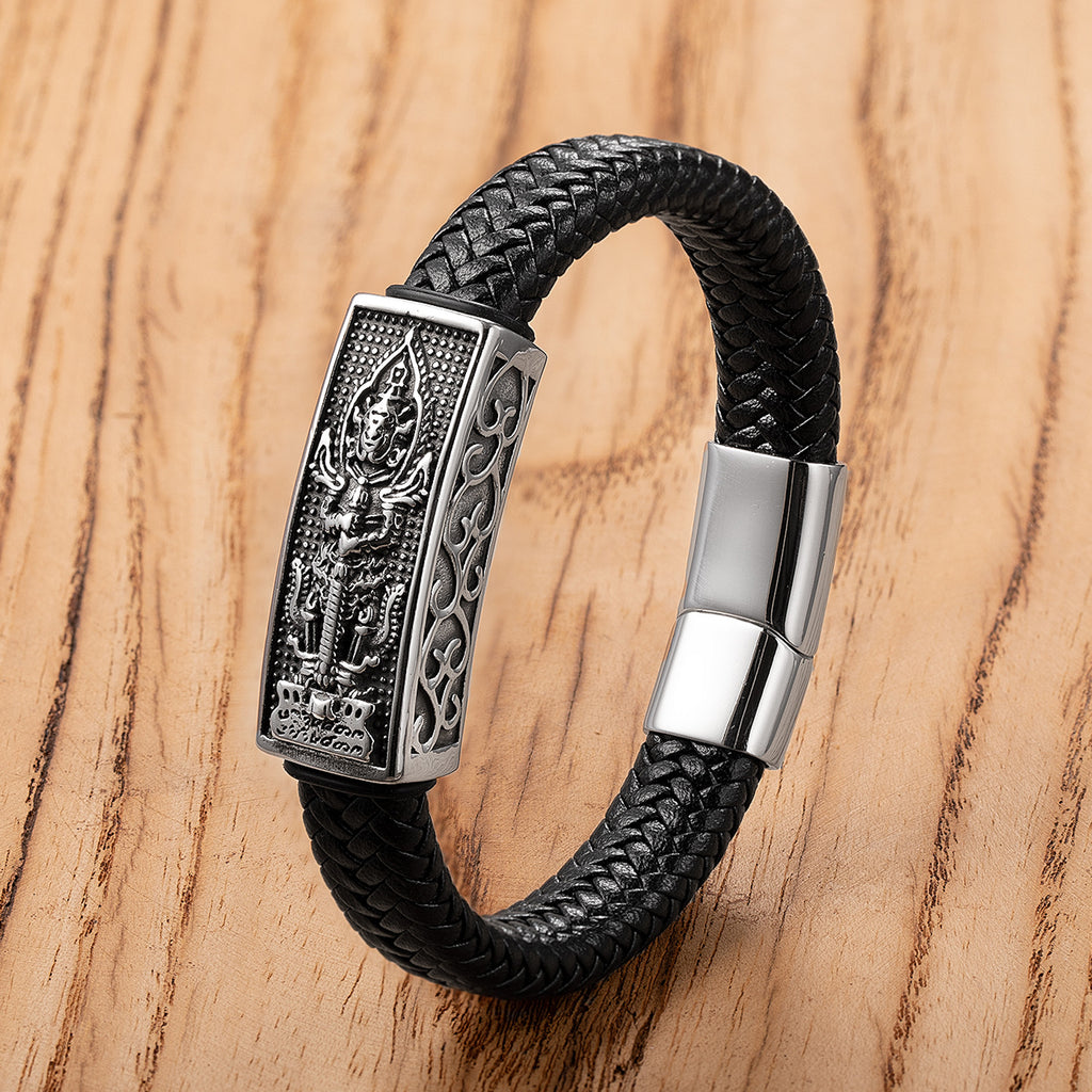 Handgefertigtes Edelstahl-Lederarmband – Bild 3 | LuxeStyle
