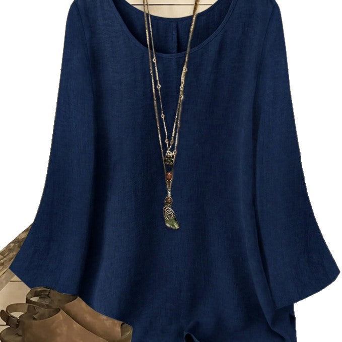 Langarm-Shirt mit Rundhals und Patchwork