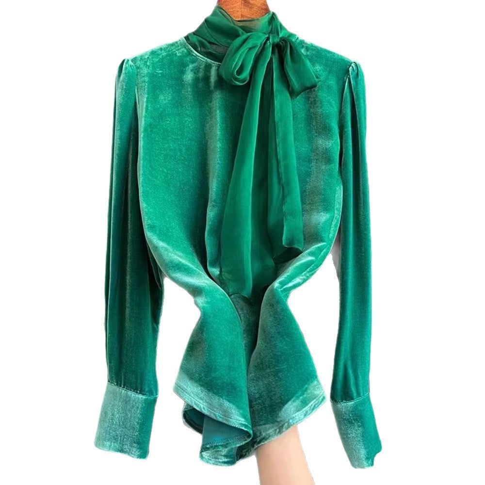 Damen-Bluse mit Bindekragen und Puffärmeln – Bild 6 | LuxeStyle