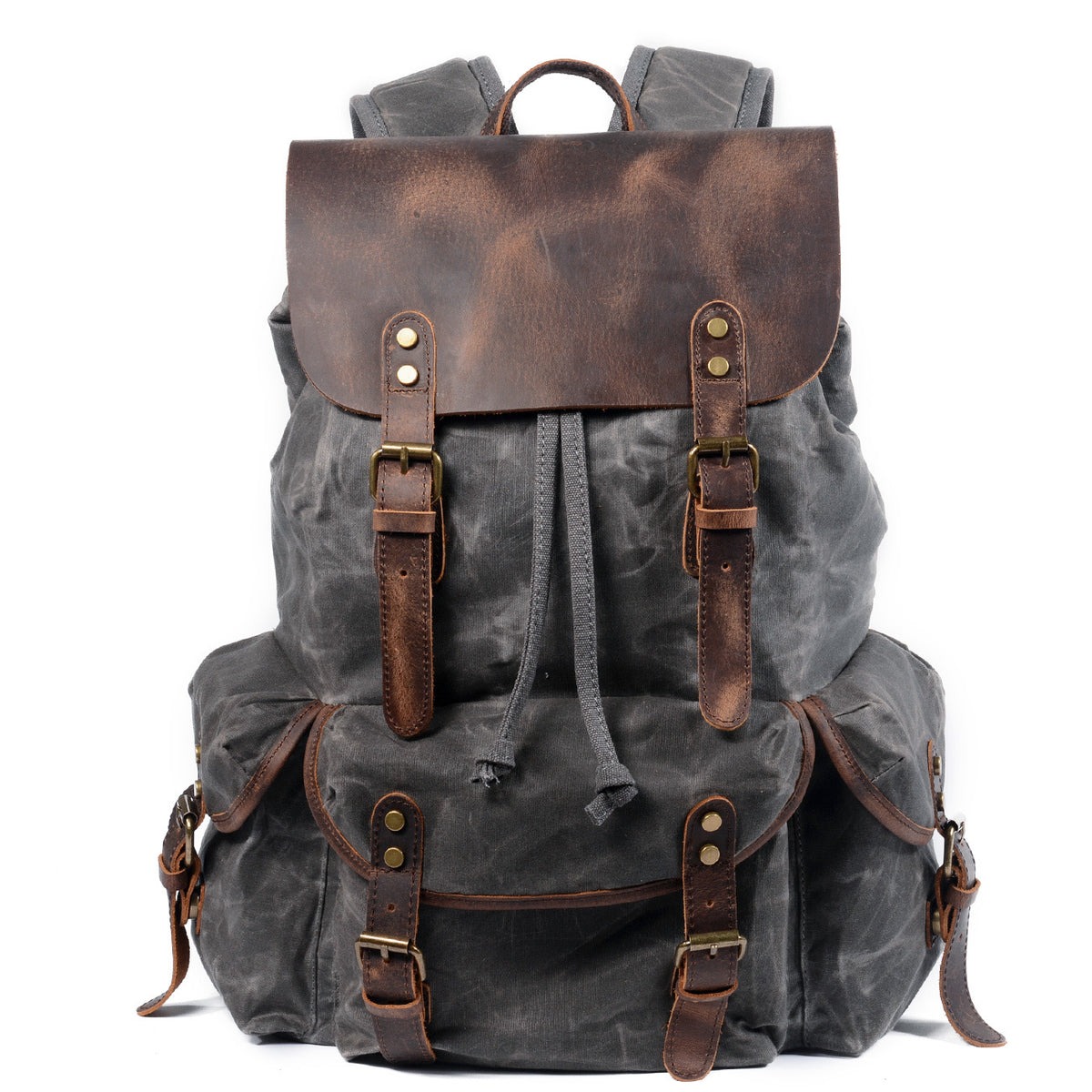 Retro-Studentenrucksack aus Canvas mit Schnürung | LuxeStyle