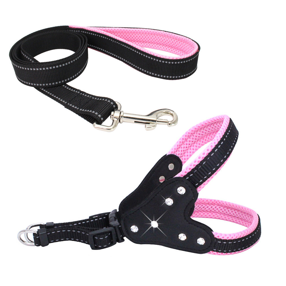 Reflektierendes Mesh-Geschirr mit Strass für Hunde | LuxeStyle