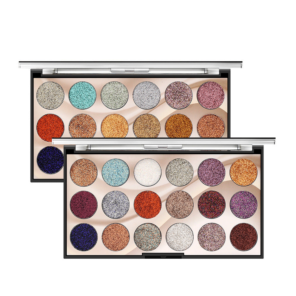 18 Farben Glitzer Lidschatten-Palette – Bild 6 | LuxeStyle