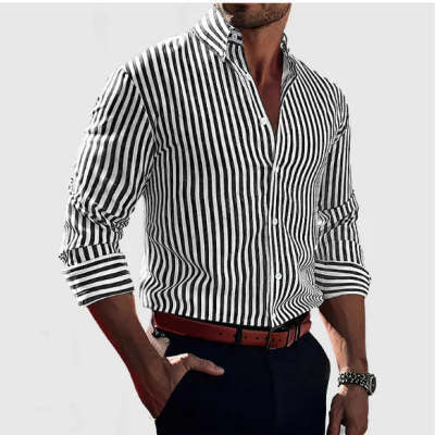 Gestreiftes Langarmshirt mit Knopfleiste – Bild 19 | LuxeStyle