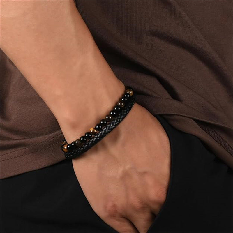 Mehrschichtiges Lederarmband für Herren – Bild 1 | LuxeStyle