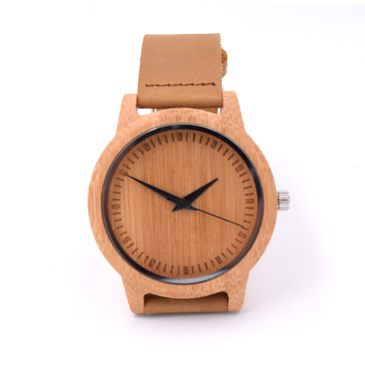 Holz-Quarzuhr mit Lederarmband – Bild 3 | LuxeStyle