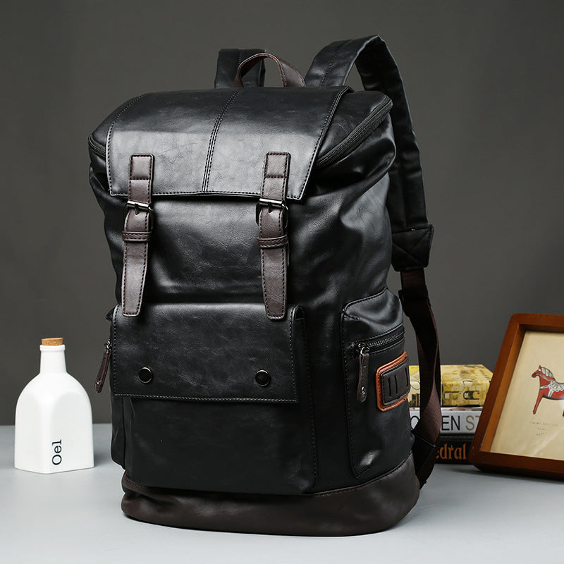 Männlicher PU-Leder Rucksack für Schule und Reisen – Bild 2 | LuxeStyle
